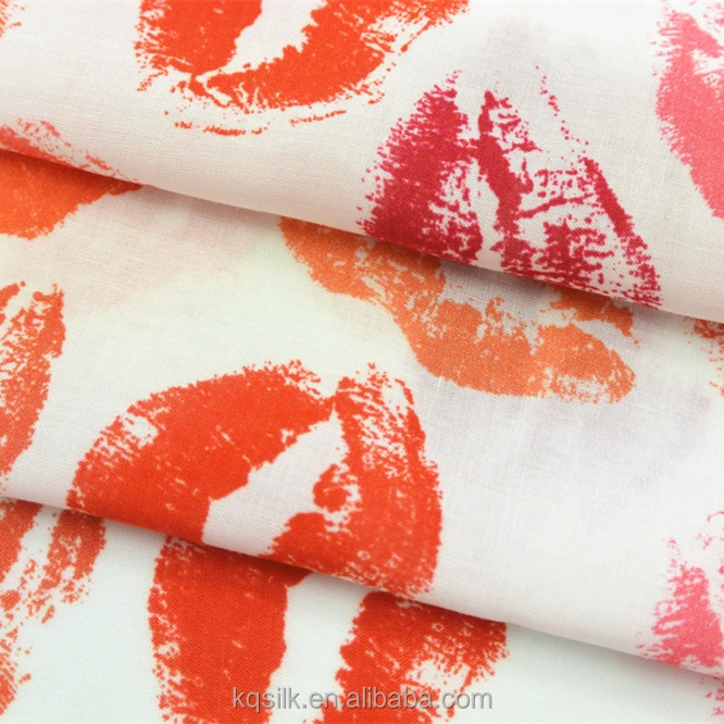 Цифровая Печать помады тканый 100% вискоза ткань/хлопчатобумажная ткань