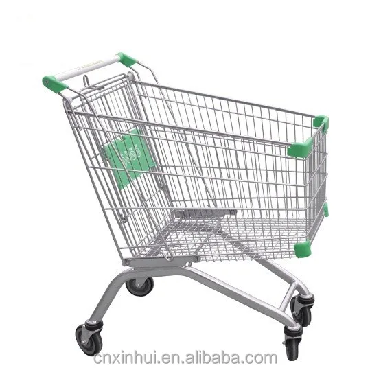 Wholesale factory manufacture Euro Type Shopping trolley/Supermarket shopping cart PVC/PU/TPR material castors with coins lock