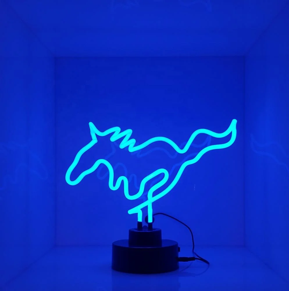 Oem factory amazon china suppliers 12VDC custom logo neon sculpture glass neon light custom bunny neon desk top lamp