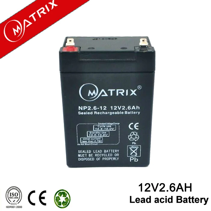 
Matrix Brand/Sealed Lead acid/ Emergency light/Rechargeable/UPS battery/12V2.6AH 