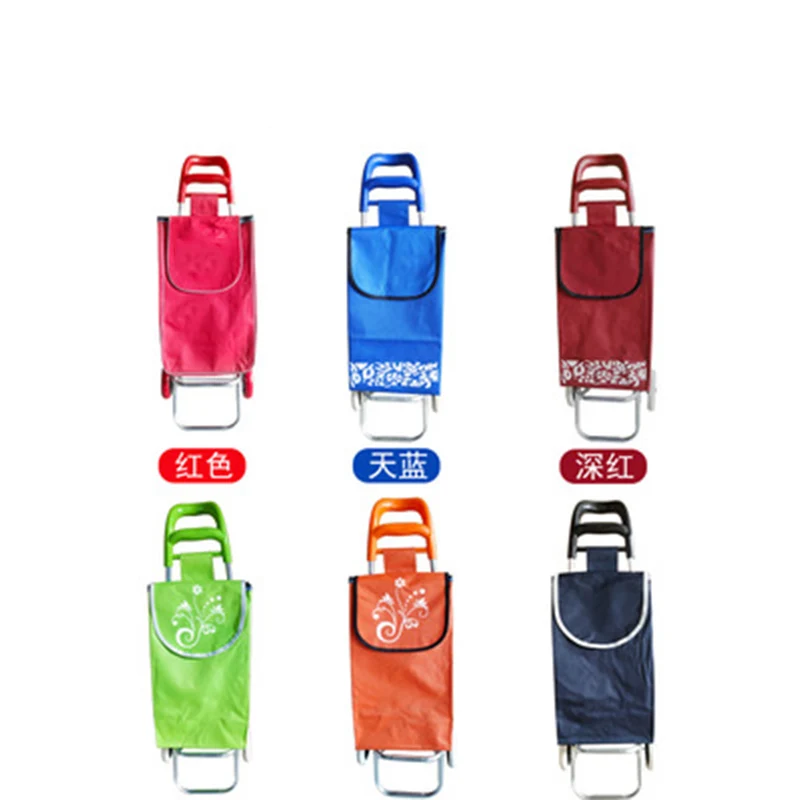 
2019 New Fashion Grocery Trolley Bag Shopping Carts Folding Trolley Tote Bags With Wheels 