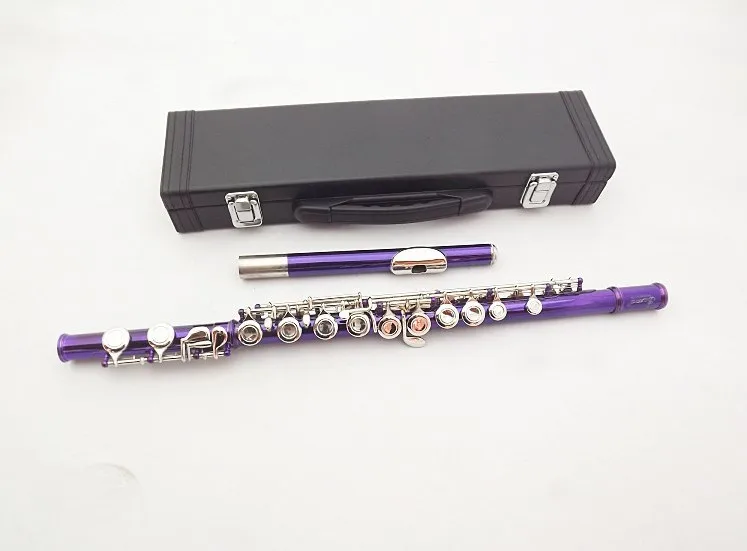 Hot sale woodwind instrument flute 16 holes C key colored flute