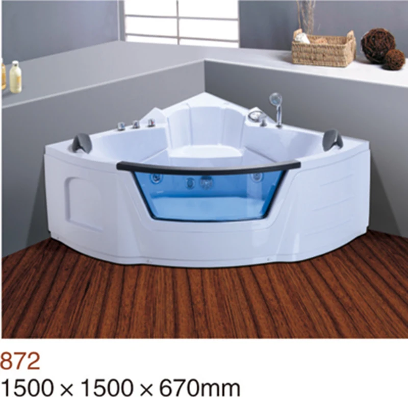 Red Color Hydrotherapy whirlpool Massage Bathtube with Led Lights