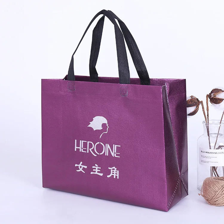 Manufacture machine made customize size non woven lamination ecological bag shopping ladies handbag enviroment bag