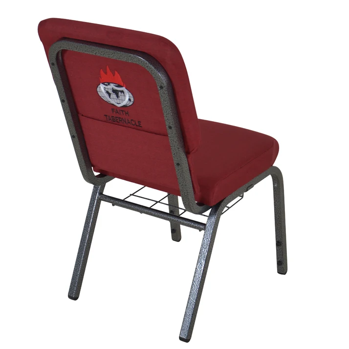 upholstered metal auditorium chair fabric embroidery church chair