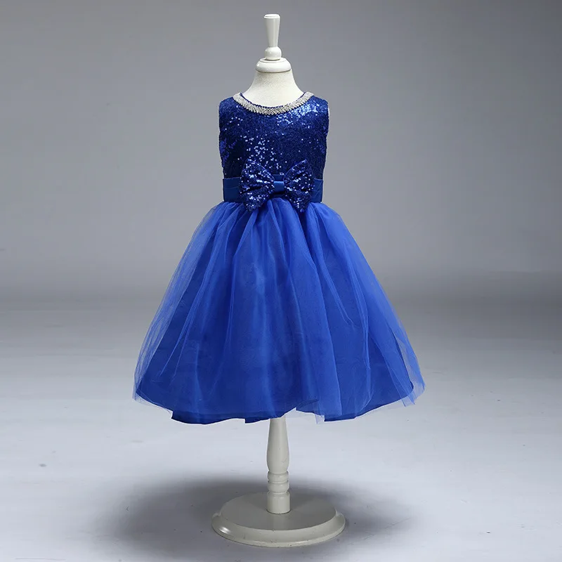 2017 Alibaba Latest Modern Sequin Casual Tuall Flower Girl Dress For Wedding