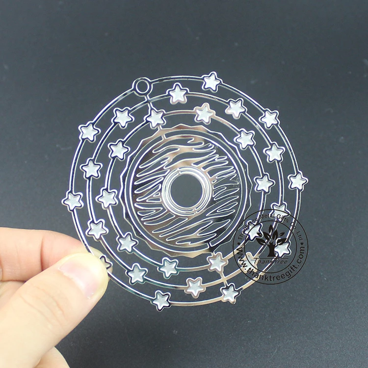 
2018 new hot custom etched mirror finish stainless steel Christmas ornaments 