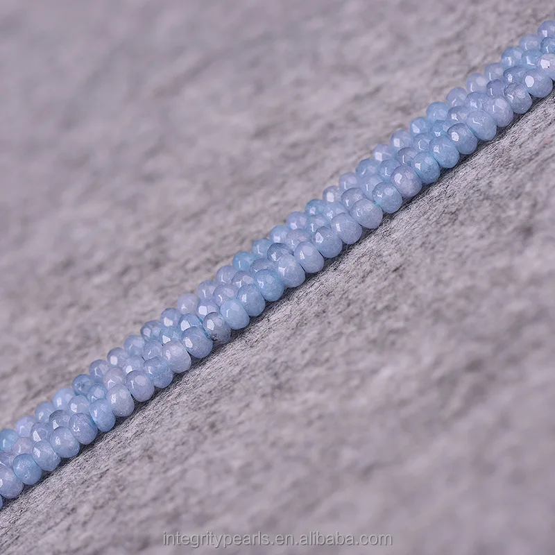 
2*4mm flat blue natural aquamarine gemstone, gemstone bulk, natural gemstone beads 