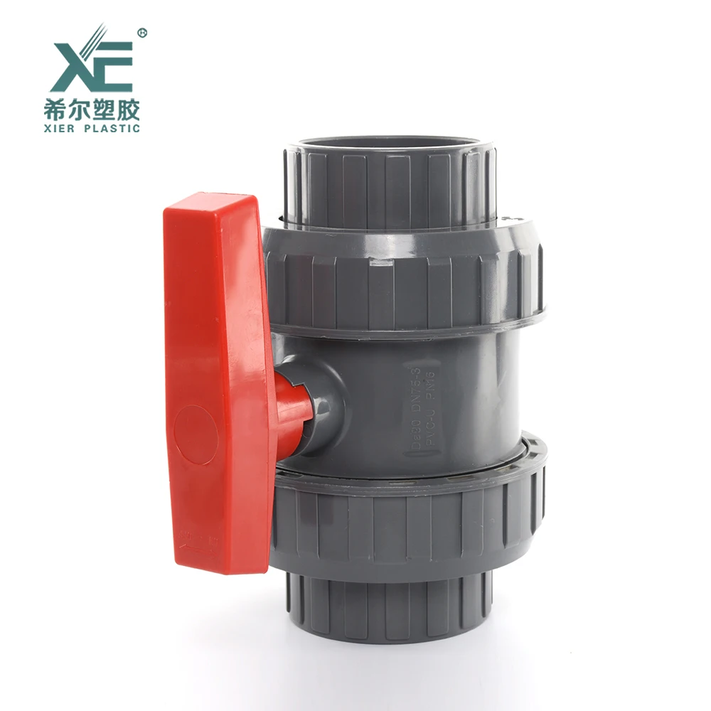 Новейший дизайн 1/2 '-2' пластиковый ПВХ двойной истинный водяной шаровой клапан