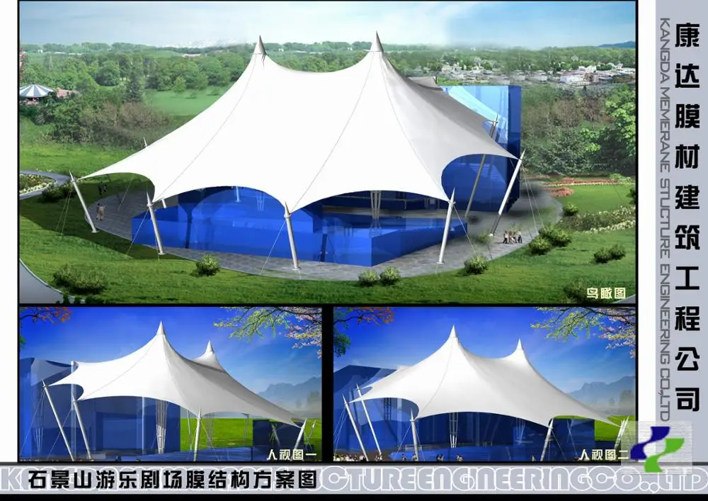 
landscape sketch membrane structure tent fabric shared space canopy 