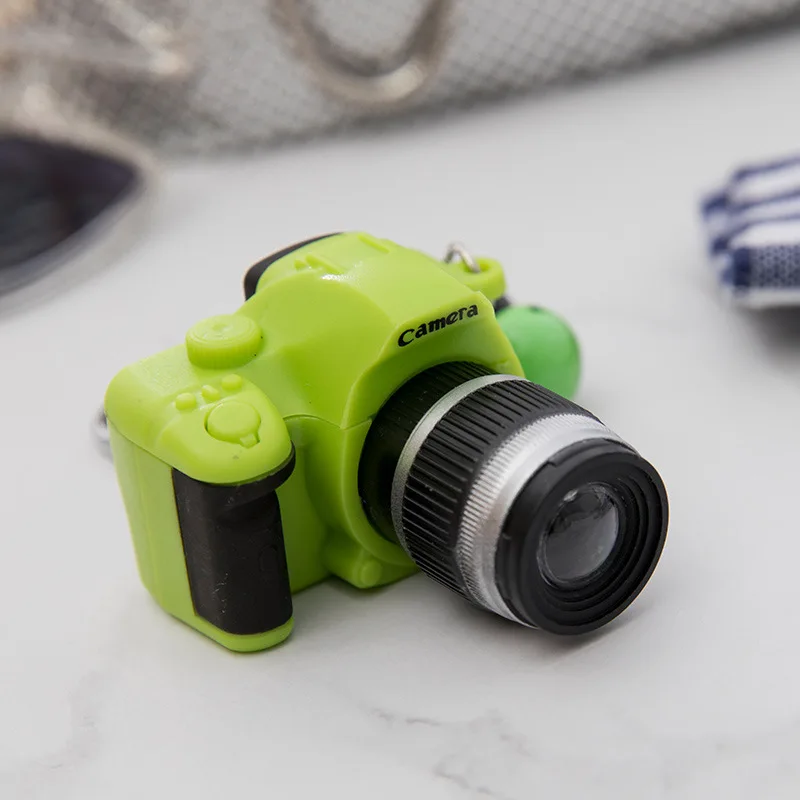 Ins cell phone shell accessories simulation SLR camera LED luminous sounding Keychain
