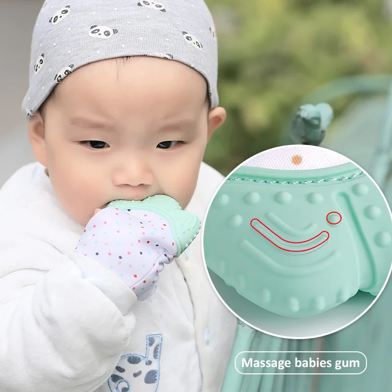 Promotion Eco Friendly Chew Baby Silicone Teether Mitten