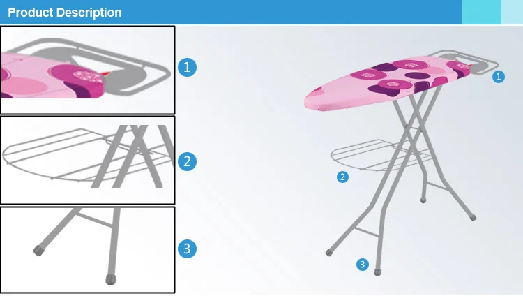 100% хлопок тканевый чехол Складная сетка гладильная доска с железной стойкой