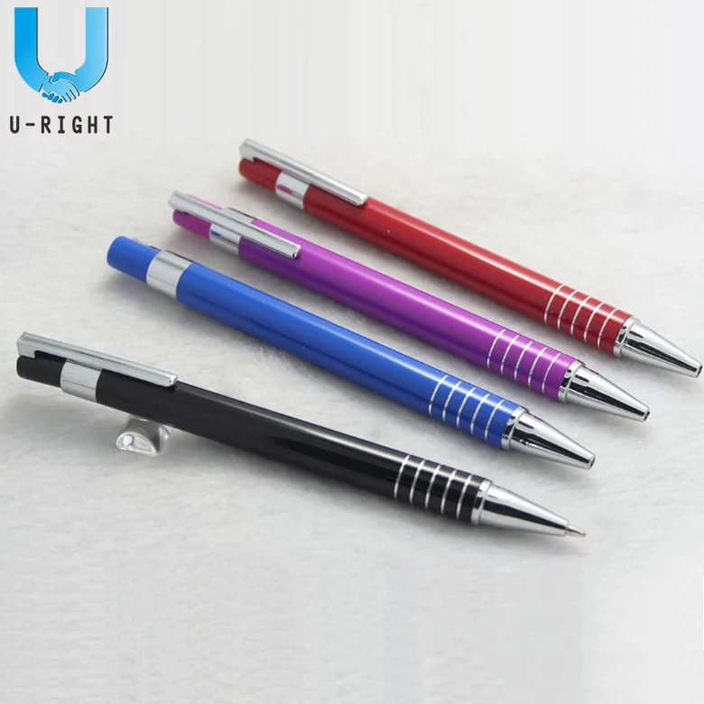 colored aluminium ball pen with parker refill