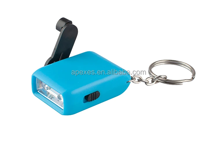 Apexes hand crank solar camping flashlight, 2 led hand crank hand torch, cranking rechargeable dynamo light