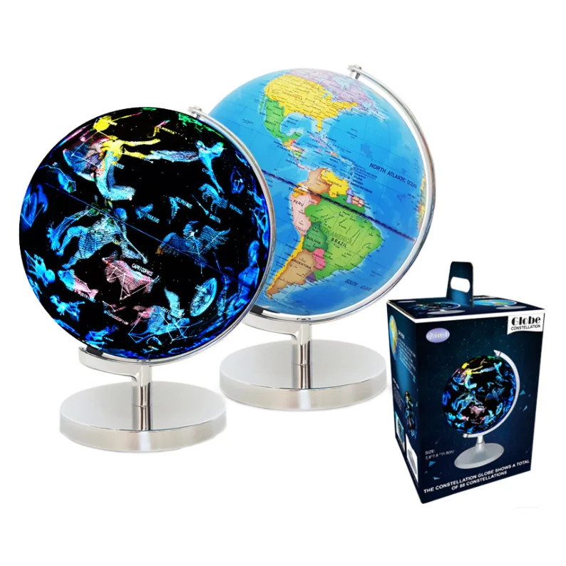 
Gelsonlab HSGA-031 Educational 8 inch World Globe Built in LED Light with World Map and Constellation View 