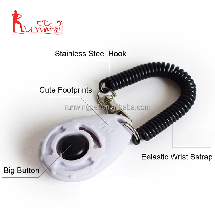 Amazon hot selling pet supplies cute design dog training clicker with paws pattern