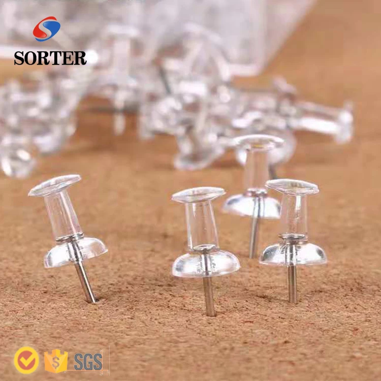 The clear round head pin office pin