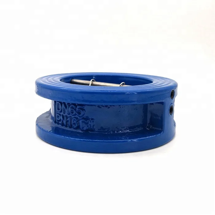 Double disc ductile cast iron dual plate wafer type check valve