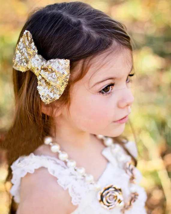 
Children Sequins Hair Pin Lovely Baby Big Bow Hair Ornaments Clips For Girls 