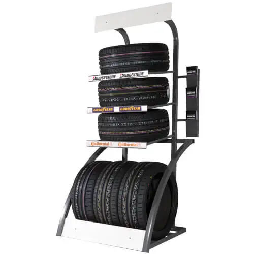 Tyre Shop Advertising Promotion Display Storage Rack PCR Tire Display Stand Rack