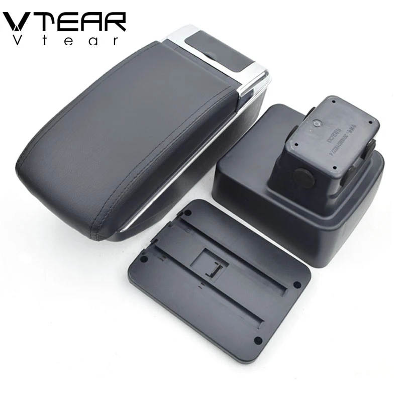 Vtear For Mazda 2/Mazda2/demio armrest USB Charging interface heighten storage box central Store content arm rest accessories