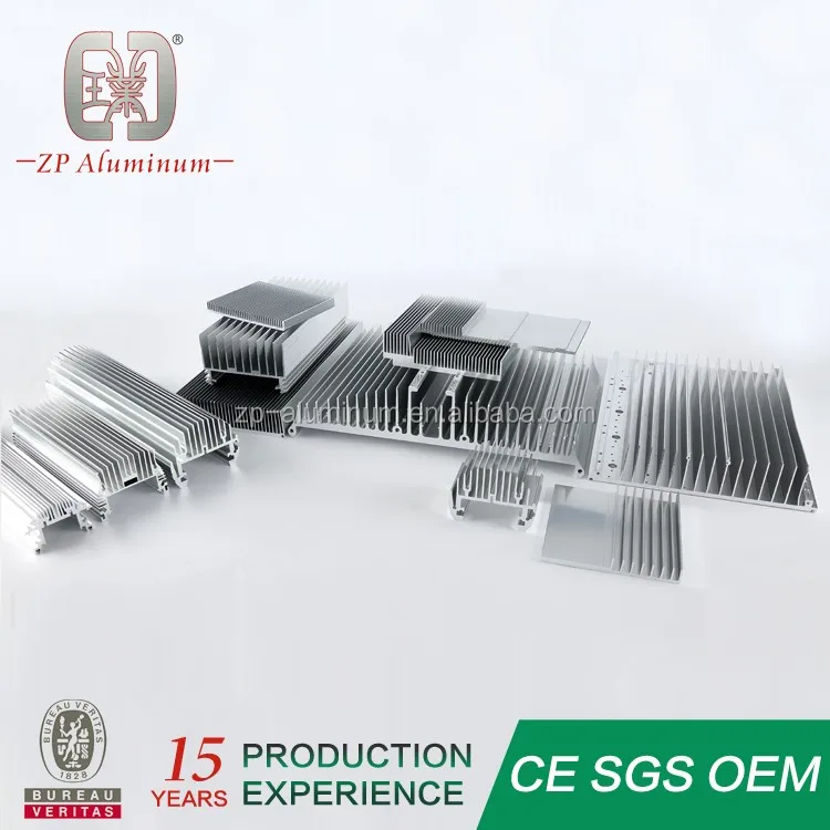 
extruded silver aluminum heat sinks 6063 T6 