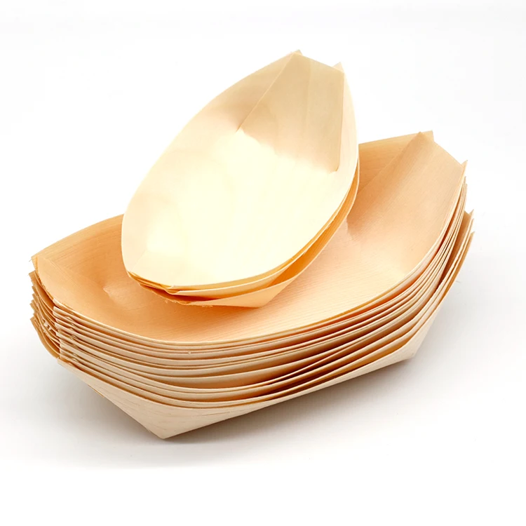 Natural Food Grade Eco-friendly Sushi Pine Boat For Restaurant
