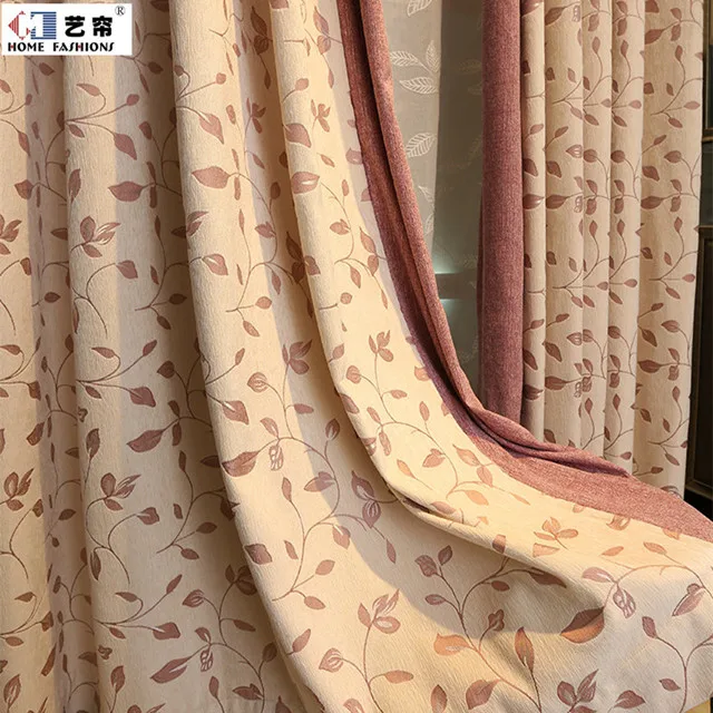 Chenille Curtain Fabric With Pattern Luxury Turkish Style Blackout Curtains For The Living Room