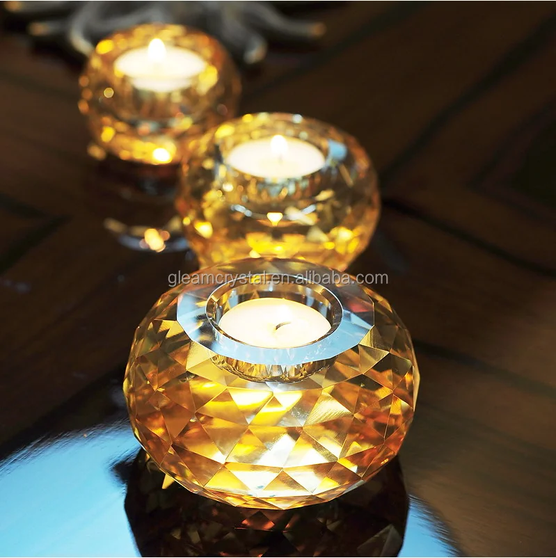 Pujiang Factory Wholesale Cheap Crystal Glass Candle Holder