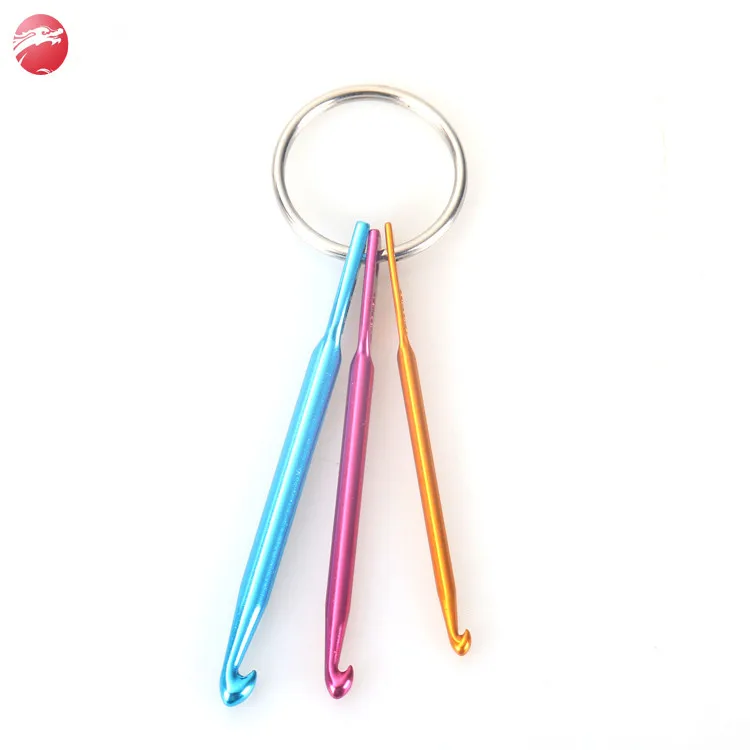 
Custom Single Head Hand Sewing Tools Aluminum Crochet Hook For Keychain 