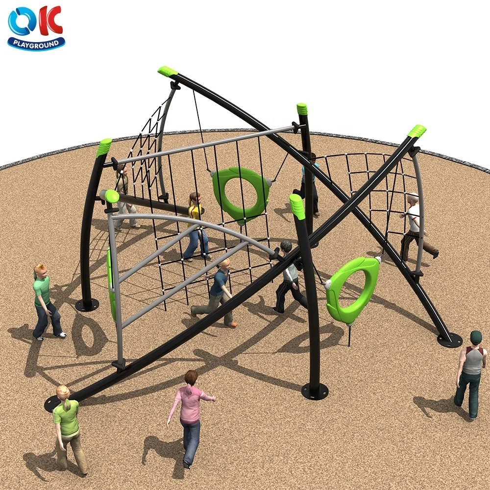 OK Playground Rope Course Adventure For Kids Outdoor Climbing Net Playground
