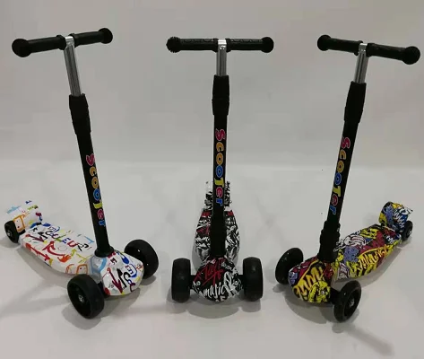 
New Design Wide Wheel 3 in 1 Baby Walker Stroller with Rolling Lock 3 Wheel Folding Kids Kick Scooter and Ride Scooter 