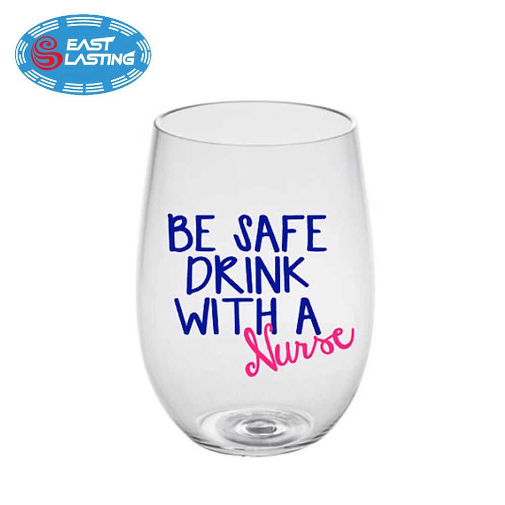 
Party and wedding favor sparkling decal pinky dots personalized glass tumbler, stemless wine glass 
