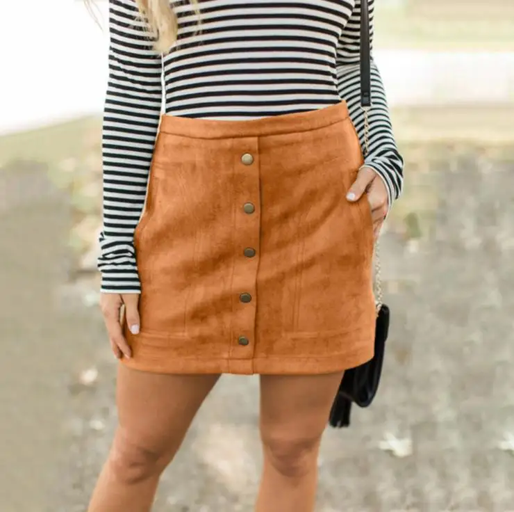 black bodycon latest sexy suede leather skirt high waisted vintage ladies short mini pencil skirt