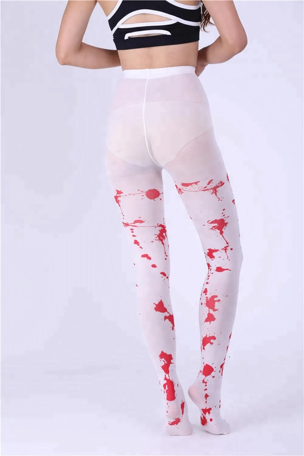 Оптовая продажа с фабрики, пикантные шелковые чулки с принтом, женские чулки