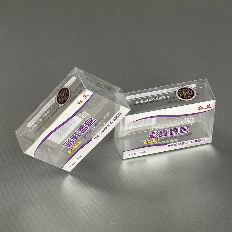 Cheap clear plastic packaging box for soap Custom logo printed plastic soap packaging box transparent