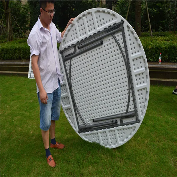 5FT plastic round folding table for banquet/camping/dining/garden
