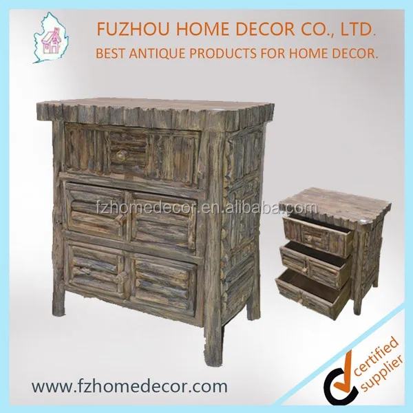 Forest theme natural wood used chest of drawers