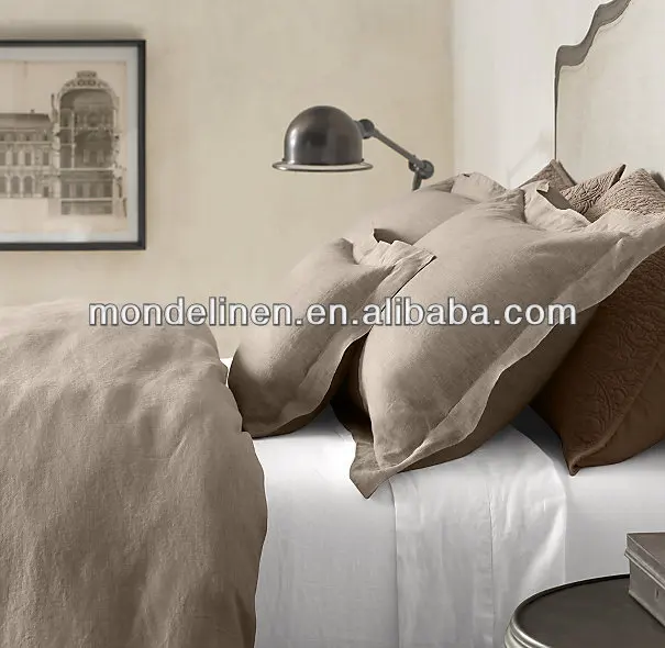 100% stone washed pure linen bed sheet flat sheet