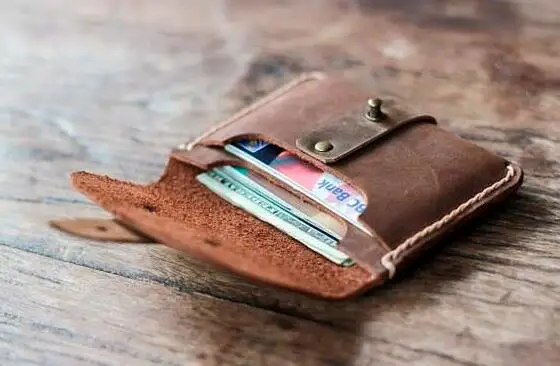 Slim Leather Business Card Case Holder for Men Original Custom Design Crazy Horse Leather Wallet