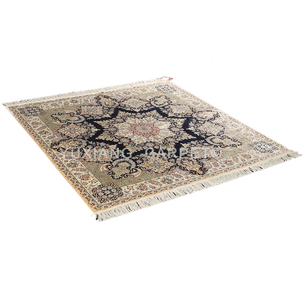 Kashan Persian Carpets And Rugs Living Room, Traditional Handmade Silk Carpet made