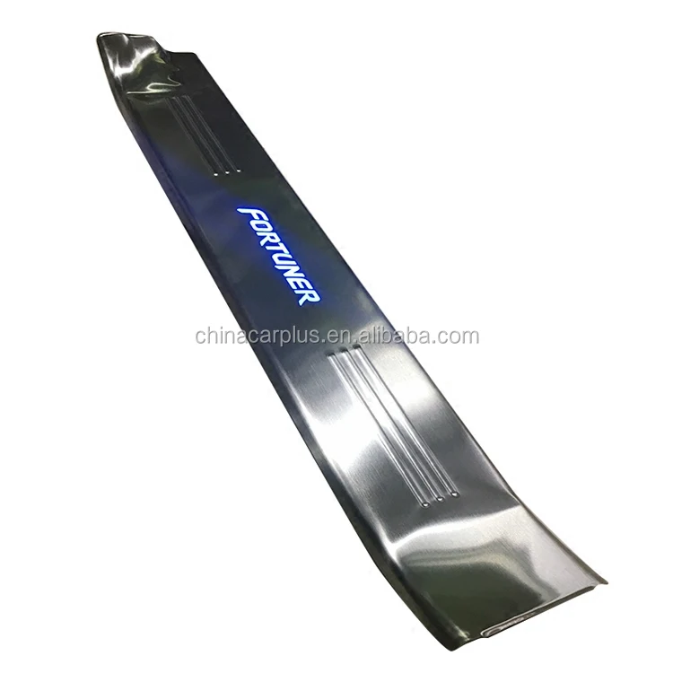 LED Door sills plate with stainless steel for 2016 NEW FORTUNER accessories footboard