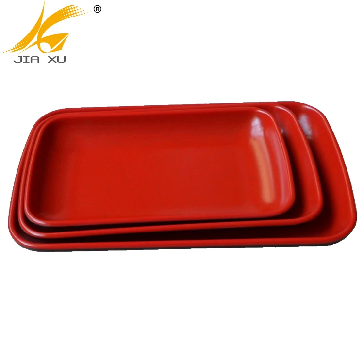 
melamine ware red and black twin color long plate 