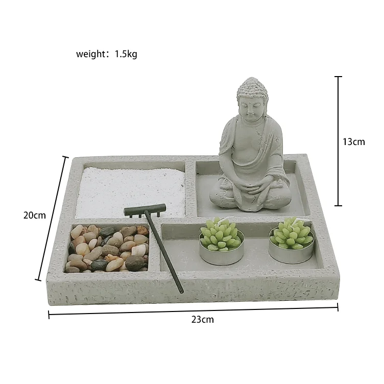 
Wholesale buddha indoor zen garden feng shui crafts for giftjardin zen cement desk accessories office home decor 