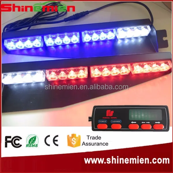 
Windshield Visor Mount LED Light Bar Car Truck Emergency Beacon Light Bar Hazard Strobe Warning 1 Watt 32 LED Visor Strobe Light 