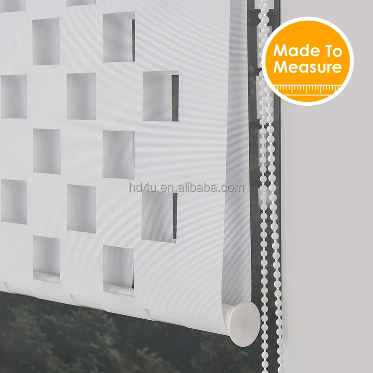 New Arrival Product Customized size Cutout Roller Blinds Fashion Design Double Layer Zebra Blinds Sheer window