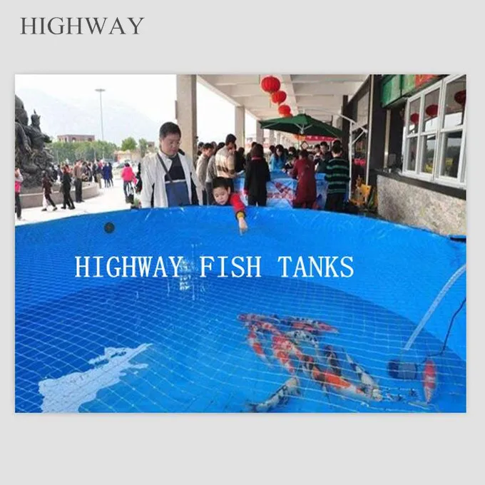 Blue PVC Foldable and Collapsible giant plastic containers for fish farming