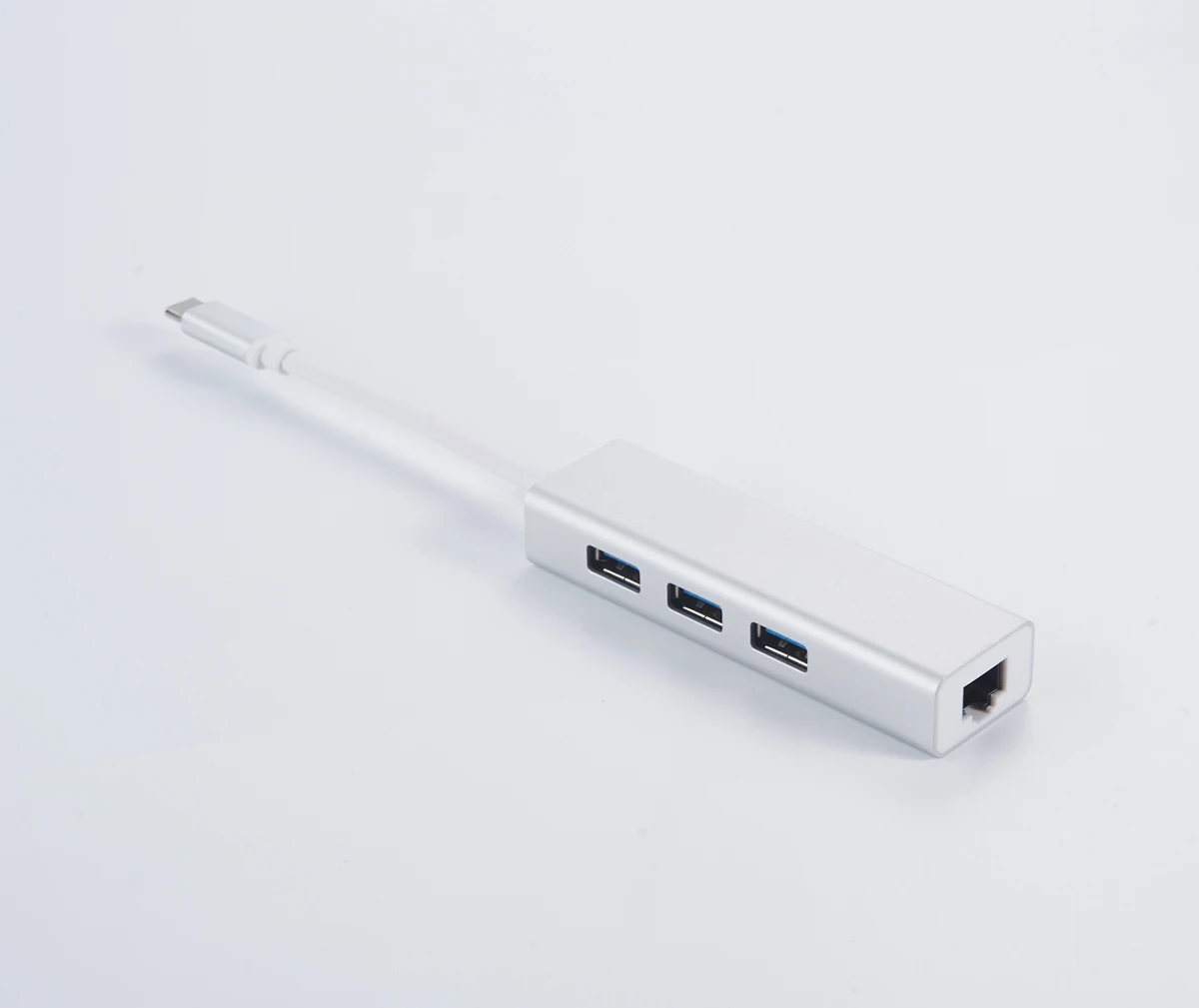 Aluminum hub adapter with high speed and quality support 1000M USB 3.1 type C to 3 port USB 3.0 +Rj45  hub