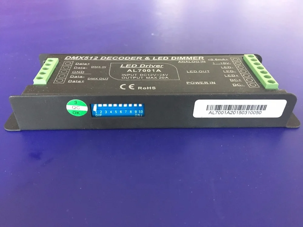 20A Dimming 0-10V PWM LED DMX Dimmer for Digital LED Light